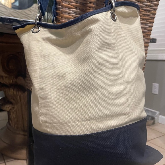 Thirty-One Navy and Cream Canvas Tote - Picture 6 of 8